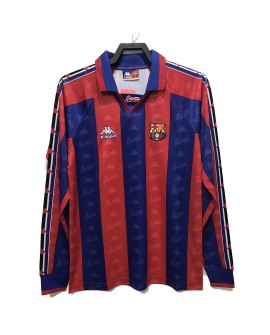 Retro 1996/97 Barcelona Home Long Sleeve Soccer Jersey
