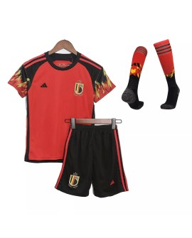 Youth Belgium Jersey Whole Kit 2022 Home World Cup