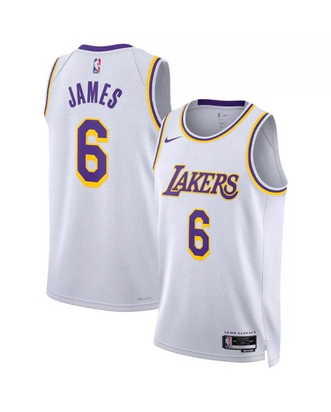 Men's Los Angeles Lakers LeBron James #6 Nike White 2022/23 Swingman Jersey - Association Edition
