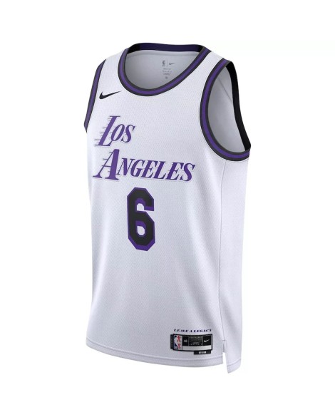 Men's Los Angeles Lakers LeBron James #6 Nike White 2022/23 Swingman Jersey - City Edition