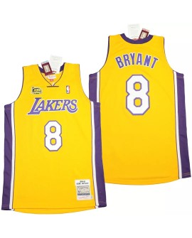 Men's Los Angeles Lakers Home Final Kobe Bryant #8 Mitchell & Ness Yellow 1999-00 Hardwood Jersey