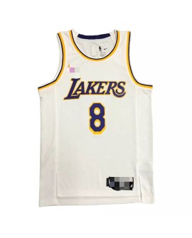 Men's Los Angeles Lakers Kobe Bryant #8 White Diamond Swingman Jersey - Icon Edition