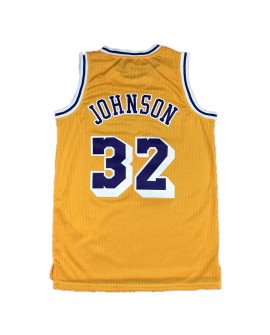 Men's Los Angeles Lakers Magic Johnson #32 Mitchell&Ness Yellow 84-85 Hardwood Classics Jersey
