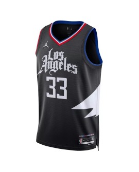 Men's LA Clippers Nicolas Batum #33 Jordan Brand Black 2022/23 Swingman Jersey - Statement Edition