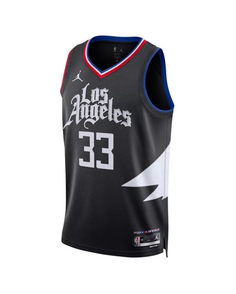 Men's LA Clippers Nicolas Batum #33 Jordan Brand Black 2022/23 Swingman Jersey - Statement Edition
