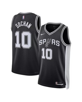 Men's San Antonio Spurs Jeremy Sochan #10 Nike Black 2022/23 Swingman Jersey - Icon Edition