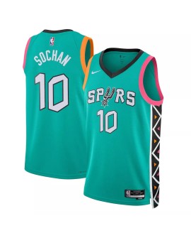 Men's San Antonio Spurs Jeremy Sochan #10 Nike Green 2022/23 Swingman Jersey - City Edition