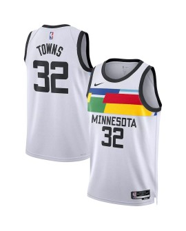 Men's Minnesota Timberwolves Karl-Anthony Towns #32 Nike White 2022/23 Swingman Jersey - City Edition