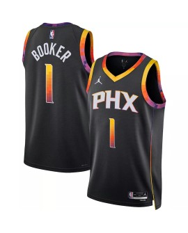 Men's Phoenix Suns Devin Booker #1 Jordan Brand Black 2022/23 Swingman Jersey - Statement Edition