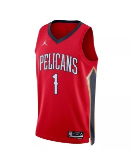 Men's New Orleans Pelicans Zion Williamson #1 Jordan Brand Red 22/23 Jersey-Statement Edition