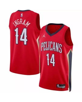 Men's New Orleans Pelicans Brandon Ingram #14 Jordan Brand Red 2022/23 Swingman Jersey - Statement Edition