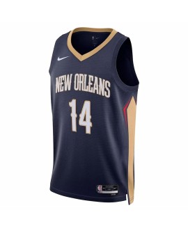 Men's New Orleans Pelicans Brandon Ingram #14 Navy 22/23 Jersey - Icon Edition