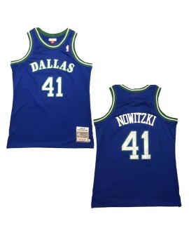 Men's Dallas Mavericks Nowitzki #41 Mitchell & Ness Blue 1998/99 Swingman NBA Jersey