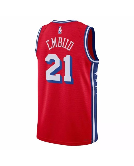 Men's Philadelphia 76ers Joel Embiid Jordan Brand Red 2022/23 Swingman Jersey - Statement Edition