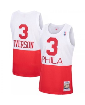 Men's Philadelphia 76ers Allen Iverson #3 Mitchell & Ness White Hardwood Classics Jersey