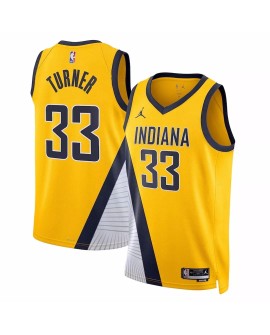 Men's Indiana Pacers Myles Turner #33 Jordan Brand Yellow 2022/23 Swingman Jersey - Statement Edition