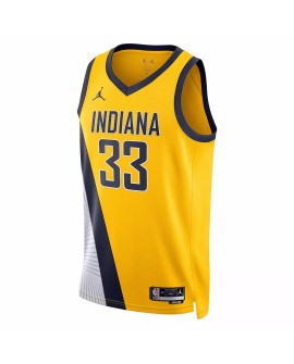 Men's Indiana Pacers Myles Turner #33 Jordan Brand Yellow 2022/23 Swingman Jersey - Statement Edition