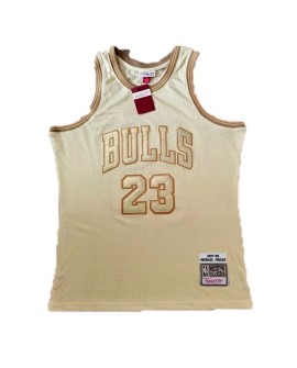 Men's Chicago Bulls Michael Jordan #23 Mitchell & Ness Gold 1997-98 Hardwood Jersey - Midas Edition