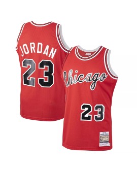 Men's Chicago Bulls Michael Jordan #23 Mitchell & Ness Red 1984 Road Authentic Jersey