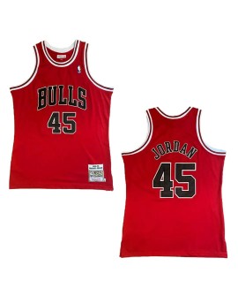Men's Jordan #45 Mitchell & Ness Red 1994/95 Swingman NBA Jersey