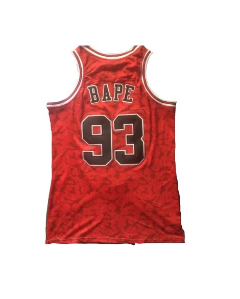 BAPE x Mitchell & Ness Bulls ABC Red Basketball Swingman Jersey