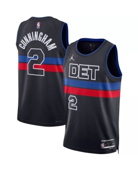 Men's Detroit Pistons Cade Cunningham #2 Jordan Brand Black 2022/23 Swingman Jersey - Statement Edition