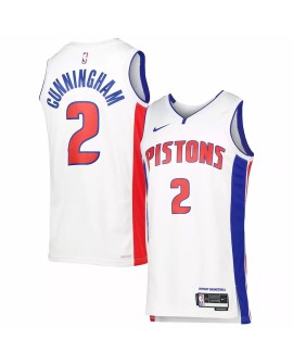 Men's Detroit Pistons Cade Cunningham #2 Nike White 2022/23 Swingman Jersey - Association Edition