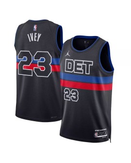 Men's Detroit Pistons Jaden Ivey #23 Jordan Brand Black 2022/23 Swingman Jersey - Statement Edition