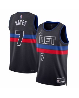 Men's Detroit Pistons Killian Hayes #7 Jordan Brand Black 2022/23 Swingman Jersey - Statement Edition