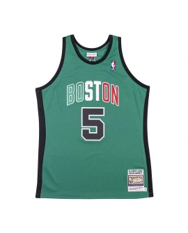 Men's Boston Celtics Kevin Garnet #5 Mitchell & Ness Green 2007-08 Hardwood Classics Authentic Jersey