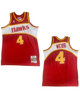 Men's Atlanta Hawks Webb #4 Mitchell & Ness Red 1986/87 Swingman NBA Jersey