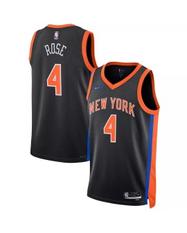 Men's New York Knicks Derrick Rose #4 Nike Black 2022/23 Swingman Jersey - City Edition
