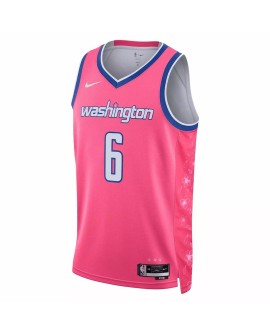 Men's Washington Wizards Kristaps Porzingis #6 Nike Pink 2022/23 Swingman Jersey - City Edition