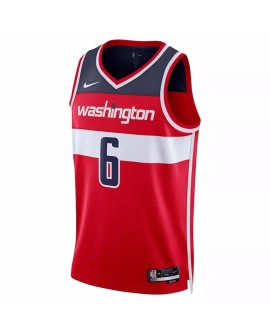 Men's Washington Wizards Kristaps Porzingis #6 Nike Red 2022/23 Swingman Jersey - Icon Edition